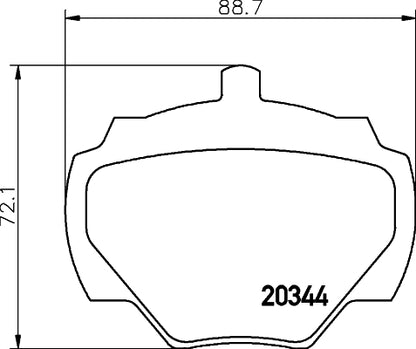 HELLA Brake pad set - T0047 - for e.g. LAND ROVER 8DB355005-791