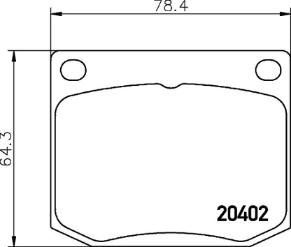 HELLA Brake pad set - T4027 - for e.g. SAAB 8DB355017-381