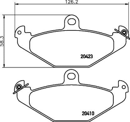 HELLA Brake pad set - T9037 - for e.g. CHRYSLER / LOTUS / RENAULT 8DB355019-191