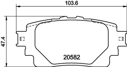HELLA Brake pad set - T2857 - for e.g. LEXUS / SUZUKI / TOYOTA 8DB355040-121