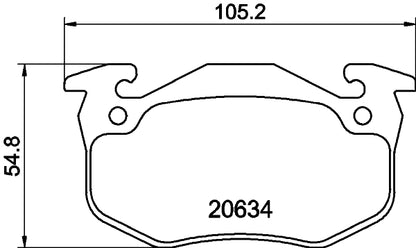 HELLA Brake pad set - T1065 - for e.g. RENAULT 8DB355007-661