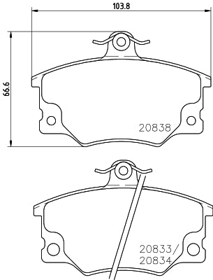 HELLA Brake pad set - T0221 - for e.g. ABARTH / ALFA ROMEO / AUTOBIANCHI 8DB355005-961