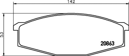HELLA Brake pad set - T0859 - for e.g. FORD / NISSAN 8DB355007-291