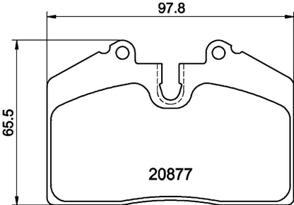 HELLA Brake pad set - T0377 - for e.g. PORSCHE 8DB355006-351
