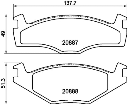 HELLA Brake pad set - T4151 - for e.g. SEAT / VOLKSWAGEN 8DB355017-501