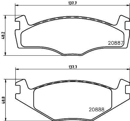 HELLA Brake pad set - T0388 - for e.g. SEAT / VOLKSWAGEN 8DB355006-381