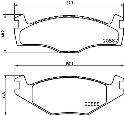 HELLA Brake pad set - T0388 - for e.g. SEAT / VOLKSWAGEN 8DB355006-381