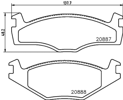 HELLA Brake pad set - T4154 - for e.g. SEAT / VOLKSWAGEN 8DB355017-521