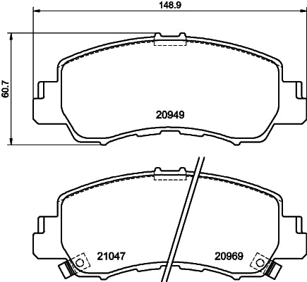 HELLA Brake pad set - T3173 - for e.g. MITSUBISHI 8DB355040-521
