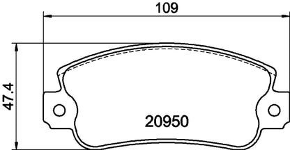 HELLA Brake pad set - T9003 - for e.g. AUTOBIANCHI / FIAT / LANCIA / SEAT 8DB355018-991