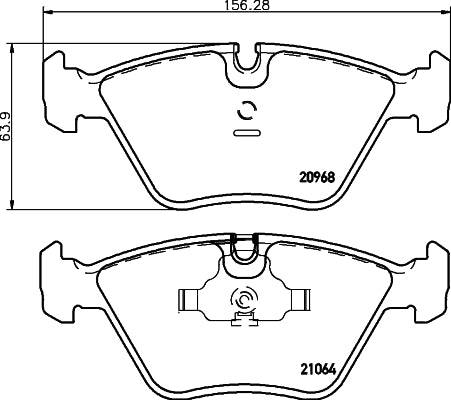HELLA Brake pad set - T1026 - for e.g. BMW 8DB355007-411