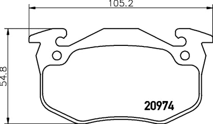 HELLA Brake pad set - T6065 - for e.g. CITROEN / PEUGEOT / RENAULT 8DB355018-951