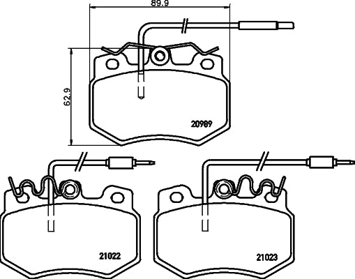 HELLA Brake pad set - T2006 - for e.g. CITROEN / DALLAS / MEGA / PEUGEOT 8DB355015-511