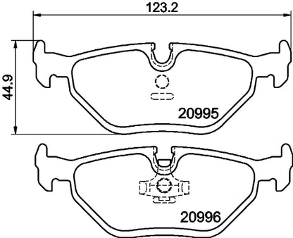 HELLA Brake pad set - T1027 - for e.g. BMW / WIESMANN 8DB355007-421