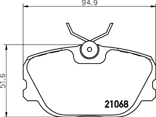 HELLA Brake pad set - T5029 - for e.g. SAAB 8DB355017-761