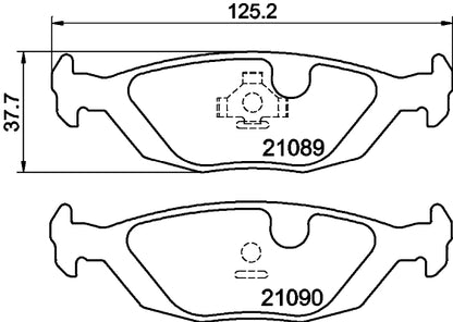HELLA Brake pad set - T1040 - for e.g. SAAB / VOLVO 8DB355007-521
