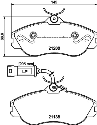 HELLA Brake pad set - T5052 - for e.g. AUDI 8DB355017-911