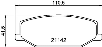 HELLA Brake pad set - T0350 - for e.g. CHEVROLET / HOLDEN / MAZDA / SUZUKI 8DB355006-161