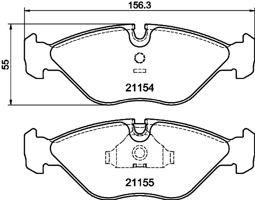 HELLA Brake pad set - T1052 - for e.g. SAAB 8DB355007-591