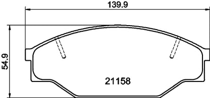HELLA Brake pad set - T0331 - for e.g. TOYOTA / VOLKSWAGEN 8DB355006-121