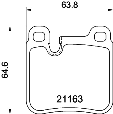 HELLA Brake pad set - T1157 - for e.g. PORSCHE 8DB355008-491