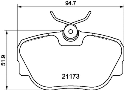 HELLA Brake pad set - T5035 - for e.g. BMW 8DB355017-811