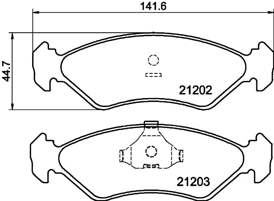 HELLA Brake pad set - T1022 - for e.g. FORD 8DB355007-391