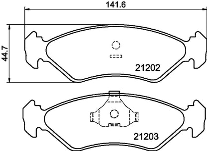 HELLA Brake pad set - T1022 - for e.g. FORD 8DB355007-391