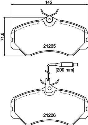 HELLA Brake pad set - T5039 - for e.g. AUVERLAND / CITROEN / FIAT / PEUGEOT 8DB355017-841