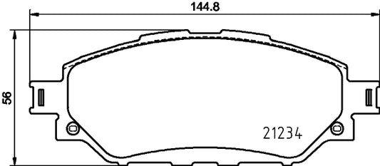 HELLA Brake pad set - T2663 - for e.g. TOYOTA 8DB355037-801