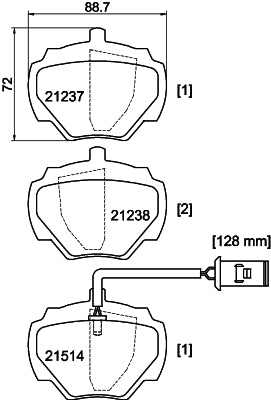 HELLA Brake pad set - T9052 - for e.g. LAND ROVER 8DB355019-241