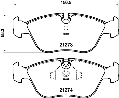 HELLA Brake pad set - T1078 - for e.g. VOLVO 8DB355007-721