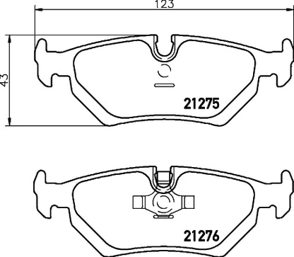 HELLA Brake pad set - T1089 - for e.g. ASTON MARTIN / CITROEN / FIAT / LANCIA 8DB355007-801
