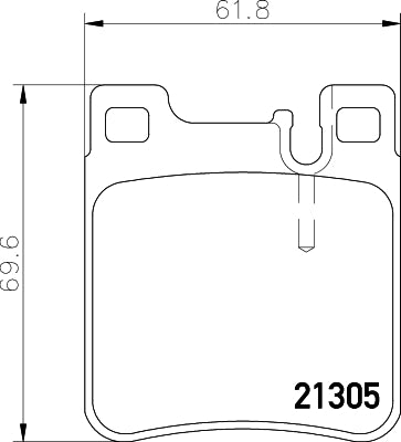 HELLA Brake pad set - T1050 - for e.g. CHRYSLER / MERCEDES-BENZ 8DB355007-581