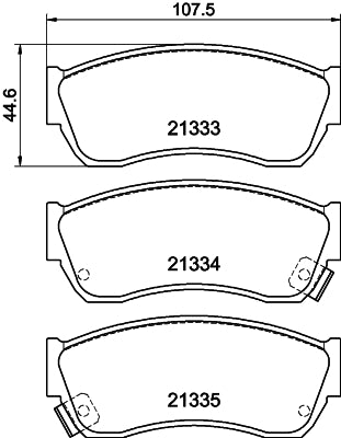 HELLA Brake pad set - T0032 - for e.g. CHEVROLET / GEO / HOLDEN / SUBARU 8DB355005-711