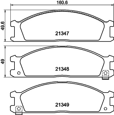 HELLA Brake pad set - T0009 - for e.g. FORD / NISSAN / SUBARU 8DB355005-651