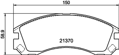 HELLA Brake pad set - T1491 - for e.g. CITROEN / MITSUBISHI / PEUGEOT 8DB355011-751