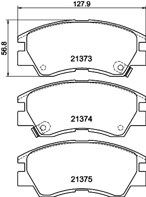HELLA Brake pad set - T0044 - for e.g. MITSUBISHI 8DB355005-781