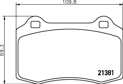 HELLA Brake pad set - T1554 - for e.g. CITROEN / DAIMLER / JAGUAR / LOTUS 8DB355006-591