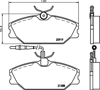 HELLA Brake pad set - T9033 - for e.g. DAEWOO / RENAULT 8DB355019-181