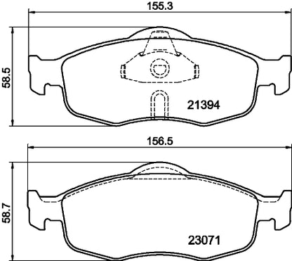 HELLA Brake pad set - T1062 - for e.g. FORD / MERCURY 8DB355007-641