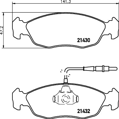 HELLA Brake pad set - T1075 - for e.g. CITROEN / PEUGEOT 8DB355007-711