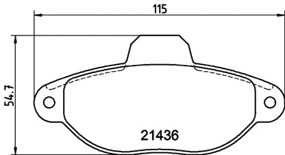 HELLA Brake pad set - T2216 - for e.g. FIAT / FORD 8DB355019-931