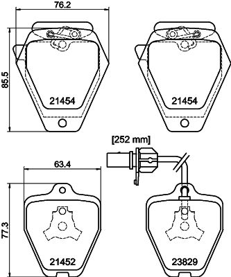 HELLA Brake pad set - T1328 - for e.g. AUDI 8DB355010-191