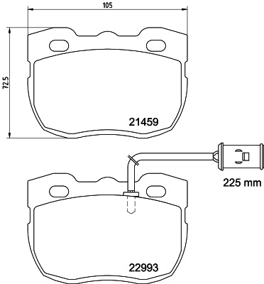 HELLA Brake pad set - T2818 - for e.g. LAND ROVER 8DB355037-941