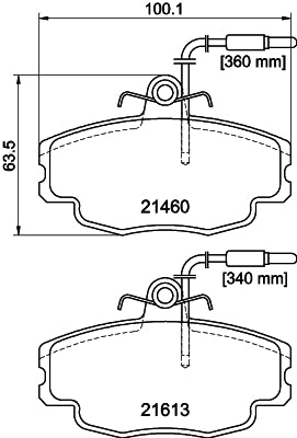 HELLA Brake pad set - T5060 - for e.g. CITROEN 8DB355017-981