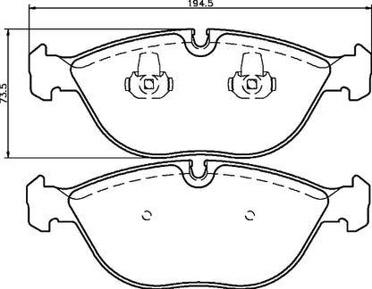 HELLA Brake pad set - T1135 - for e.g. ALPINA / AUDI / BENTLEY / BMW / CHRYSLER 8DB355008-261