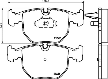 HELLA Brake pad set - T1136 - for e.g. ALPINA / BMW 8DB355008-281