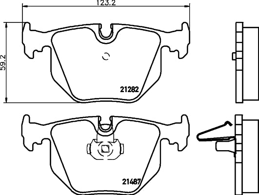 HELLA Brake pad set - T1117 - for e.g. ALPINA / BMW / LAND ROVER 8DB355008-091