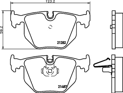 HELLA Brake pad set - T1117 - for e.g. ALPINA / BMW / LAND ROVER 8DB355008-091